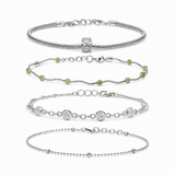 Silver Crystal Bracelet Set