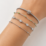 Silver Crystal Bracelet Set