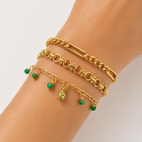 Emerald Pineapple Bracelet Set