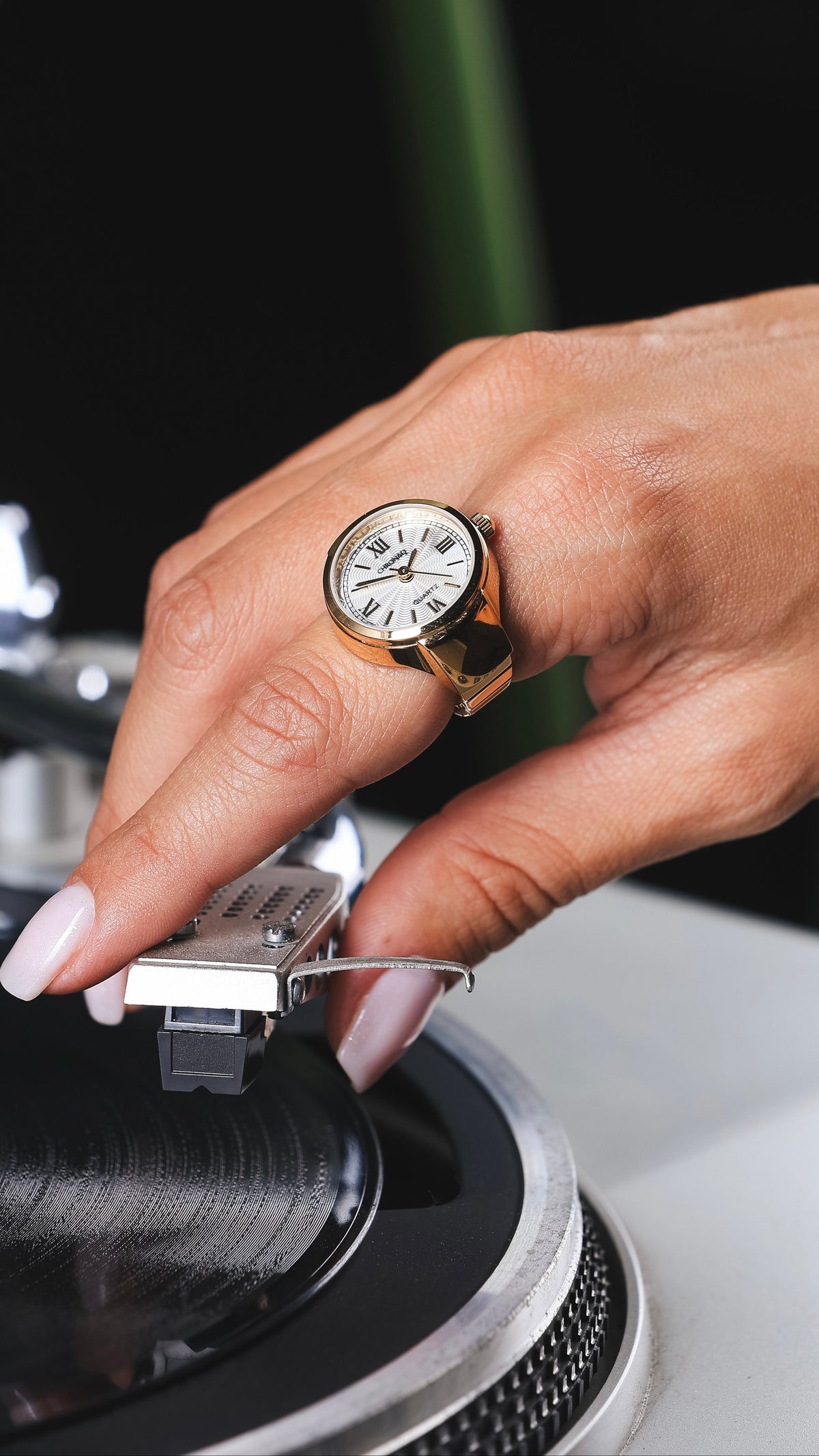 A real watch, worn as a ring