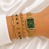 Emerald Pineapple Bracelet Set