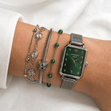 Silver Crystal Bracelet Set
